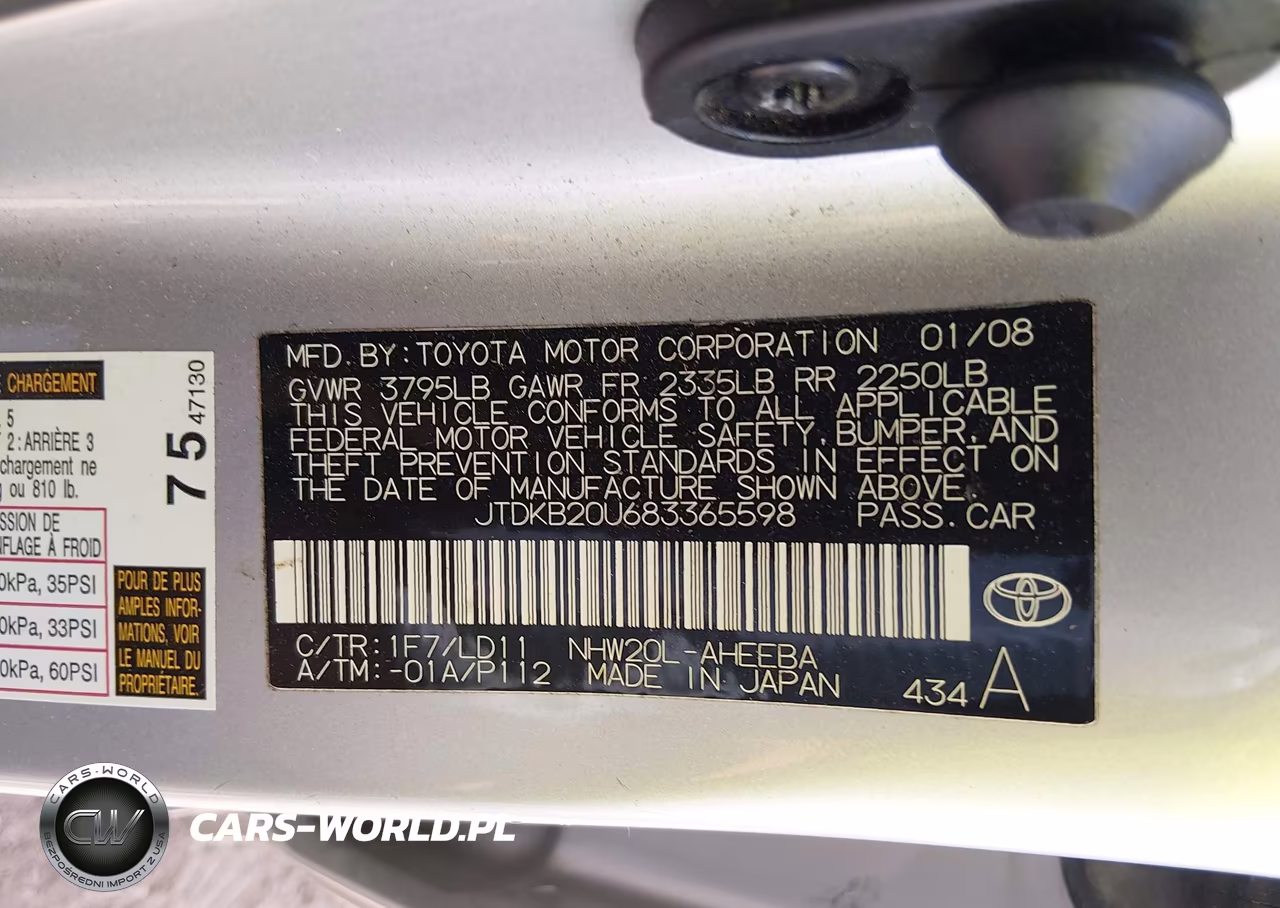 2008 Toyota Prius VIN:JTDKB20U683365598 - 9
