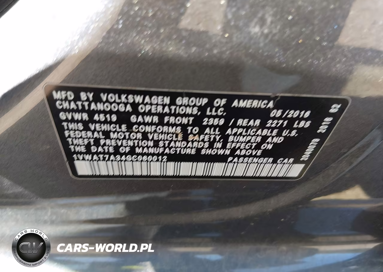 2016 Volkswagen Passat 1.8T S VIN:1VWAT7A34GC060012 - 9