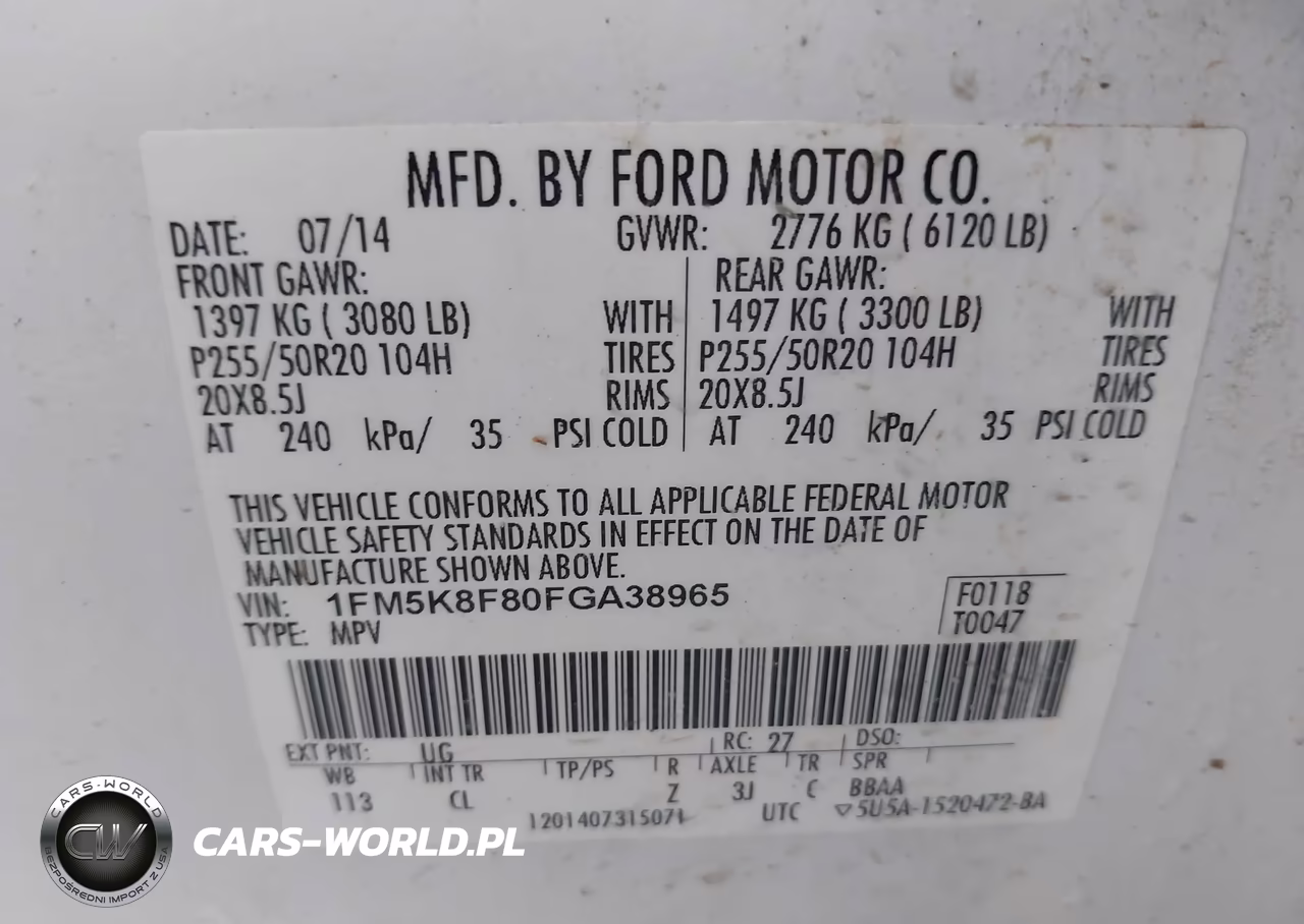 2015 Ford Explorer Limited VIN:1FM5K8F80FGA38965 - 9