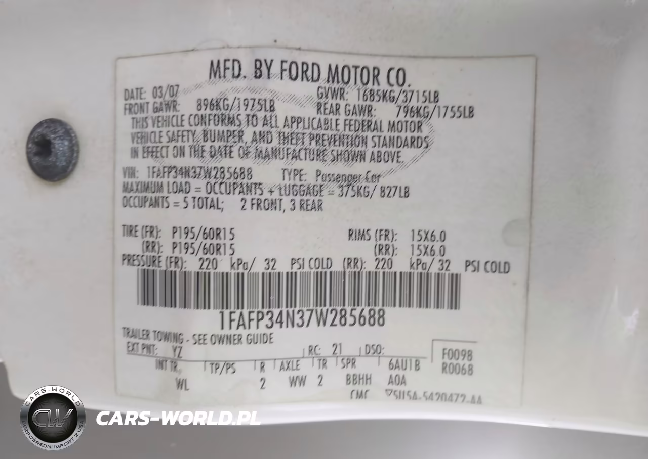 2007 Ford Focus S-Se-Ses VIN:1FAFP34N37W285688 - 9
