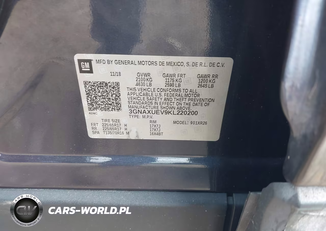 2019 Chevrolet Equinox Lt VIN:3GNAXUEV9KL220200 - 9