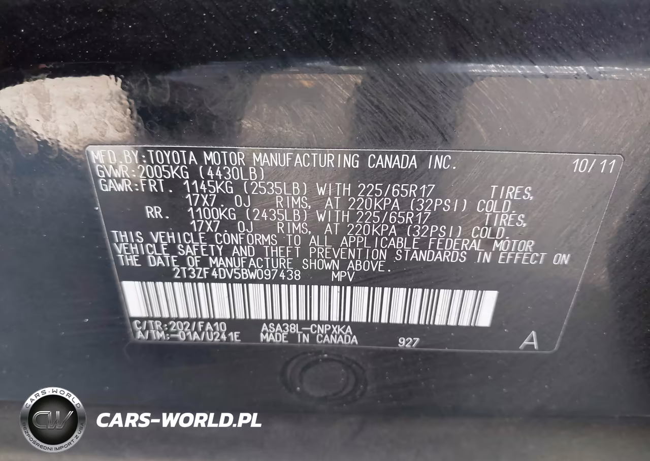 2011 Toyota Rav4 VIN:2T3ZF4DV5BW097438 - 9