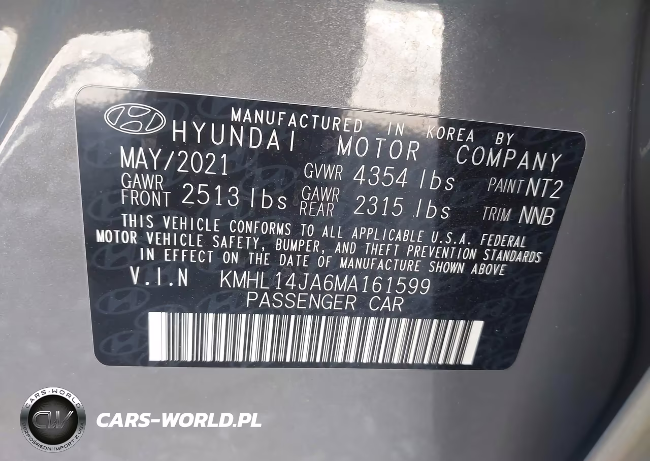 2021 Hyundai Sonata Sel VIN:KMHL14JA6MA161599 - 9
