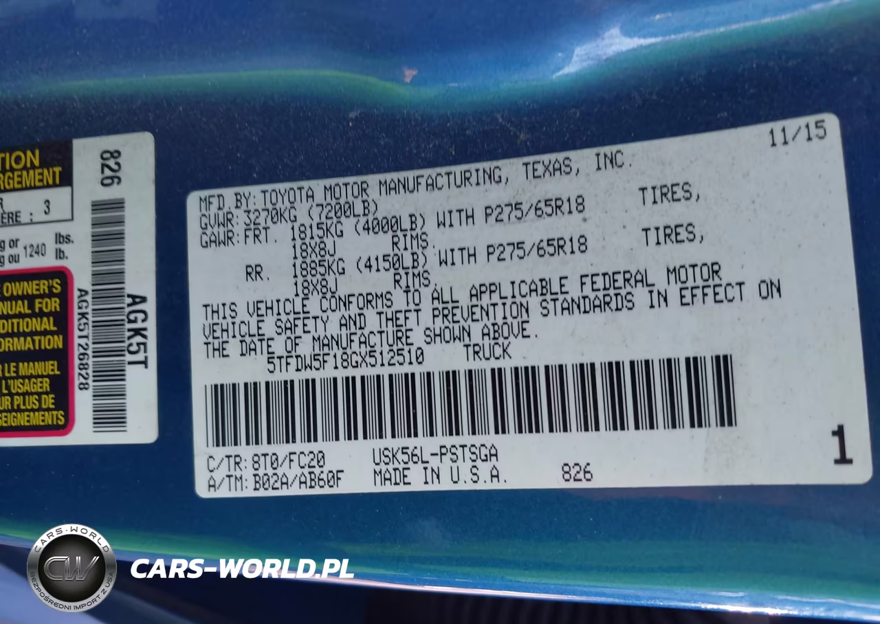 2016 Toyota Tundra Sr5 5.7L V8 VIN:5TFDW5F18GX512510 - 9