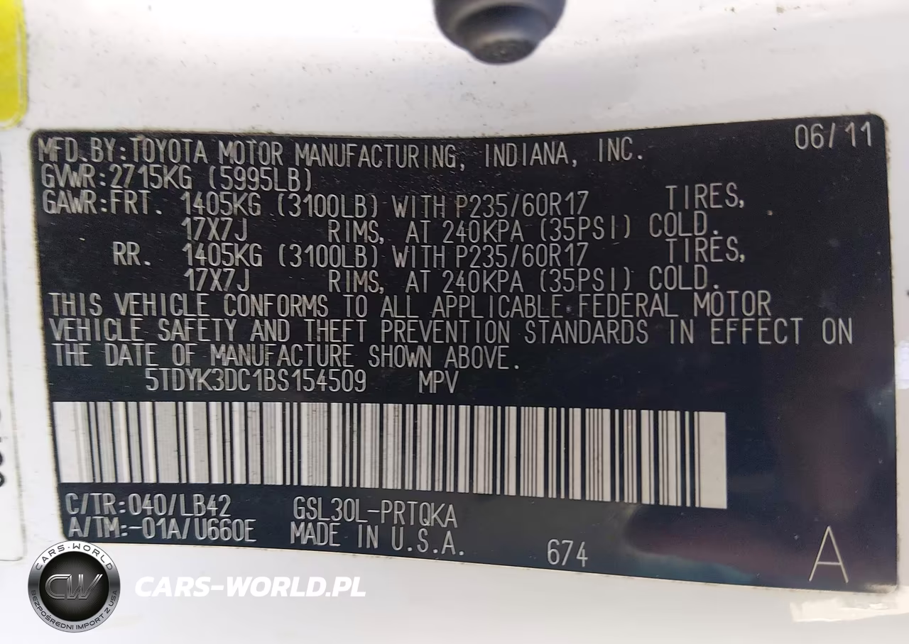 2011 Toyota Sienna Xle V6 VIN:5TDYK3DC1BS154509 - 9