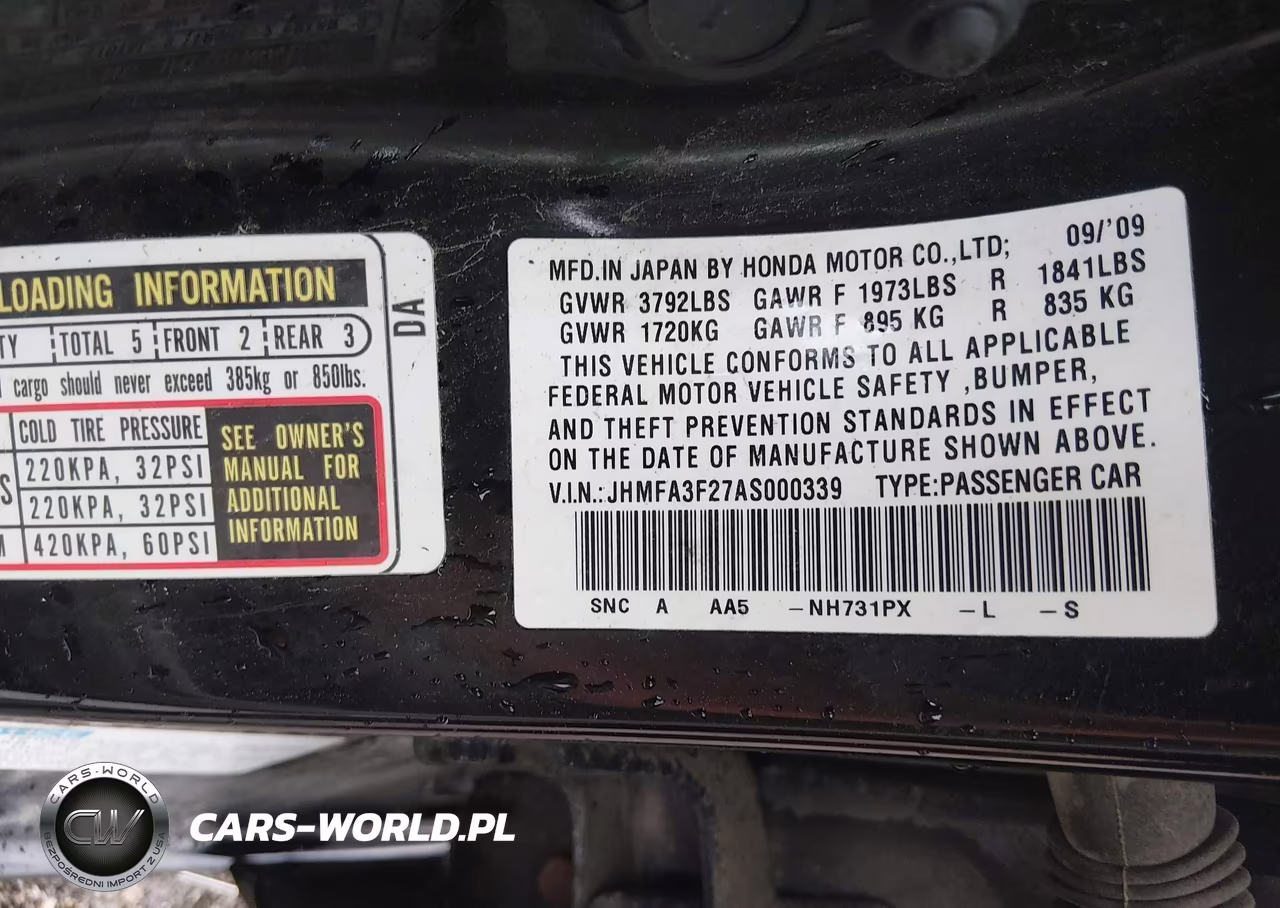 2010 Honda Civic Hybrid VIN:JHMFA3F27AS000339 - 9