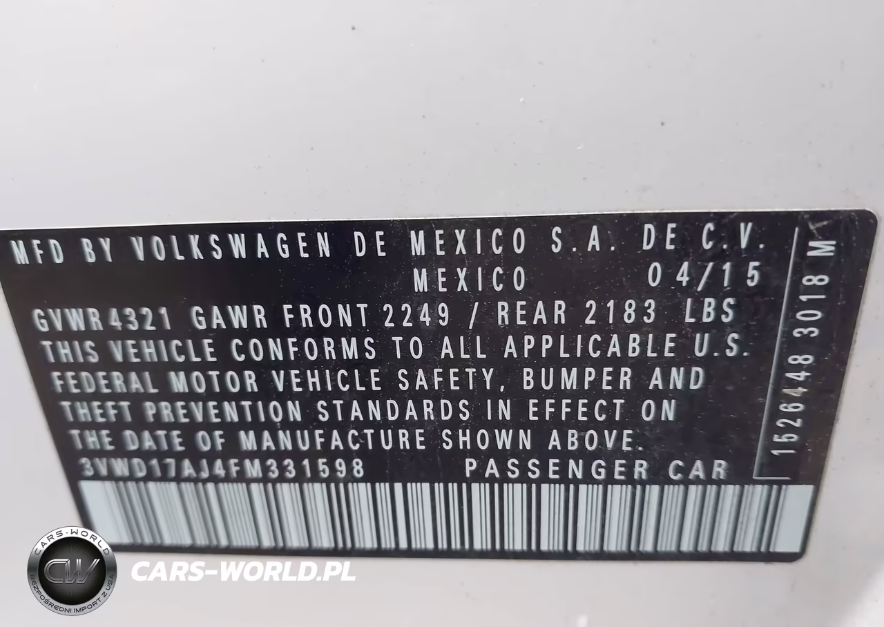2015 Volkswagen Jetta 1.8T Se VIN:3VWD17AJ4FM331598 - 9