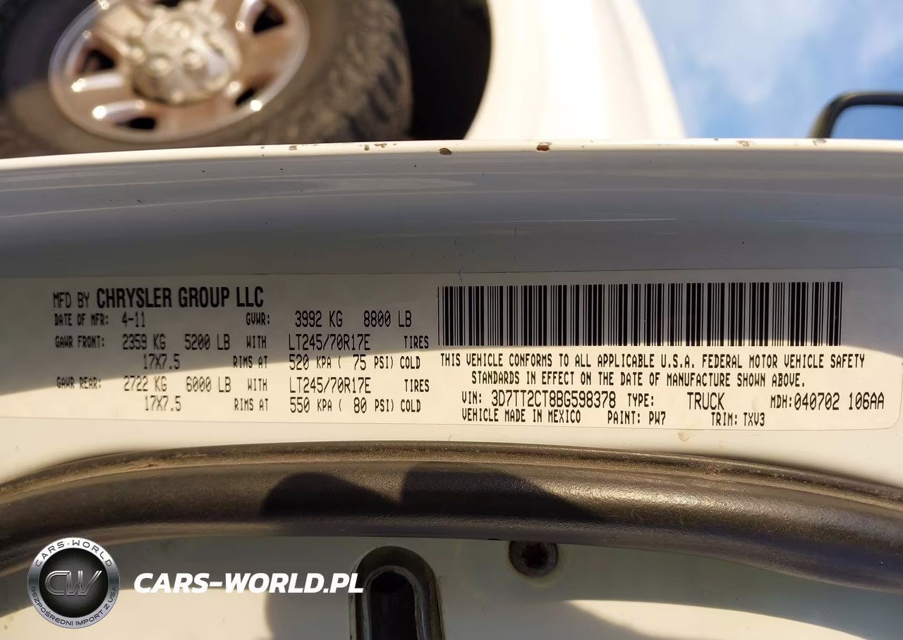 2011 Ram Ram 2500 St VIN:3D7TT2CT8BG598378 - 9