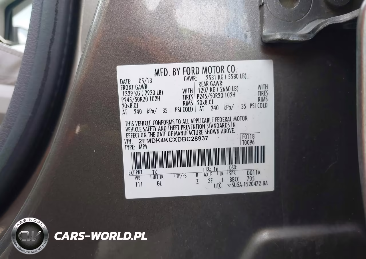 2013 Ford Edge Limited VIN:2FMDK4KCXDBC28937 - 9