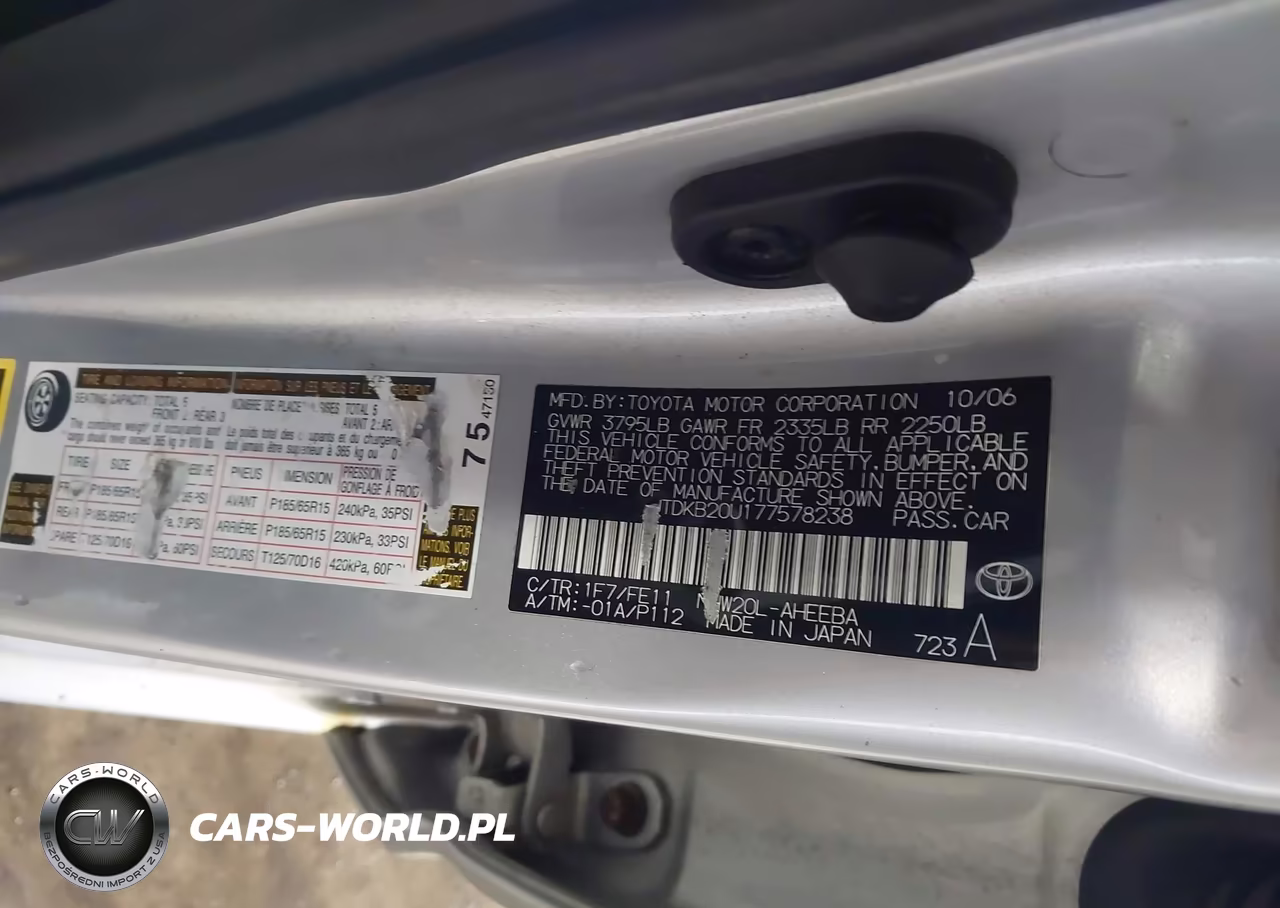 2007 Toyota Prius VIN:JTDKB20U177578238 - 9