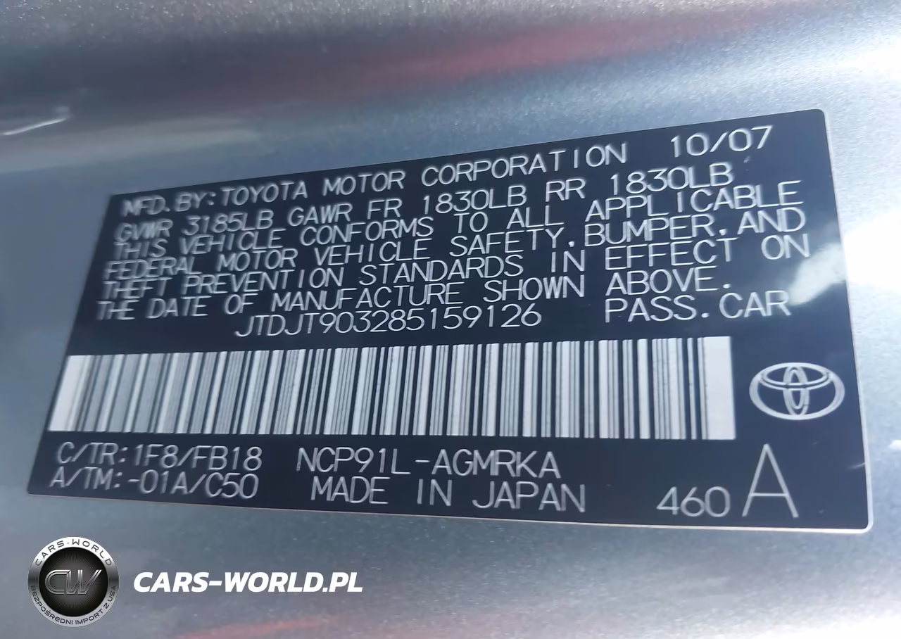 2008 Toyota Yaris VIN:JTDJT903285159126 - 9