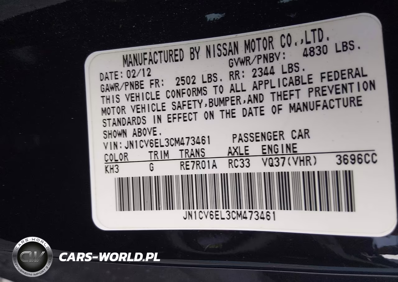 2012 Infiniti G37X VIN:JN1CV6EL3CM473461 - 9