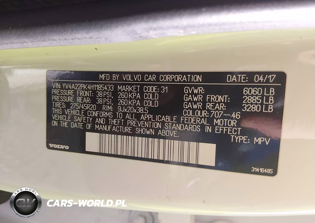 2017 Volvo Xc90 T6 Momentum VIN:YV4A22PK4H1185433 - 9