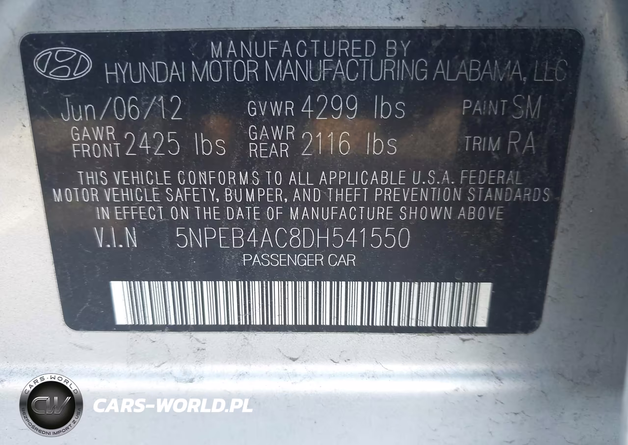 2013 Hyundai Sonata Gls Pzev VIN:5NPEB4AC8DH541550 - 9