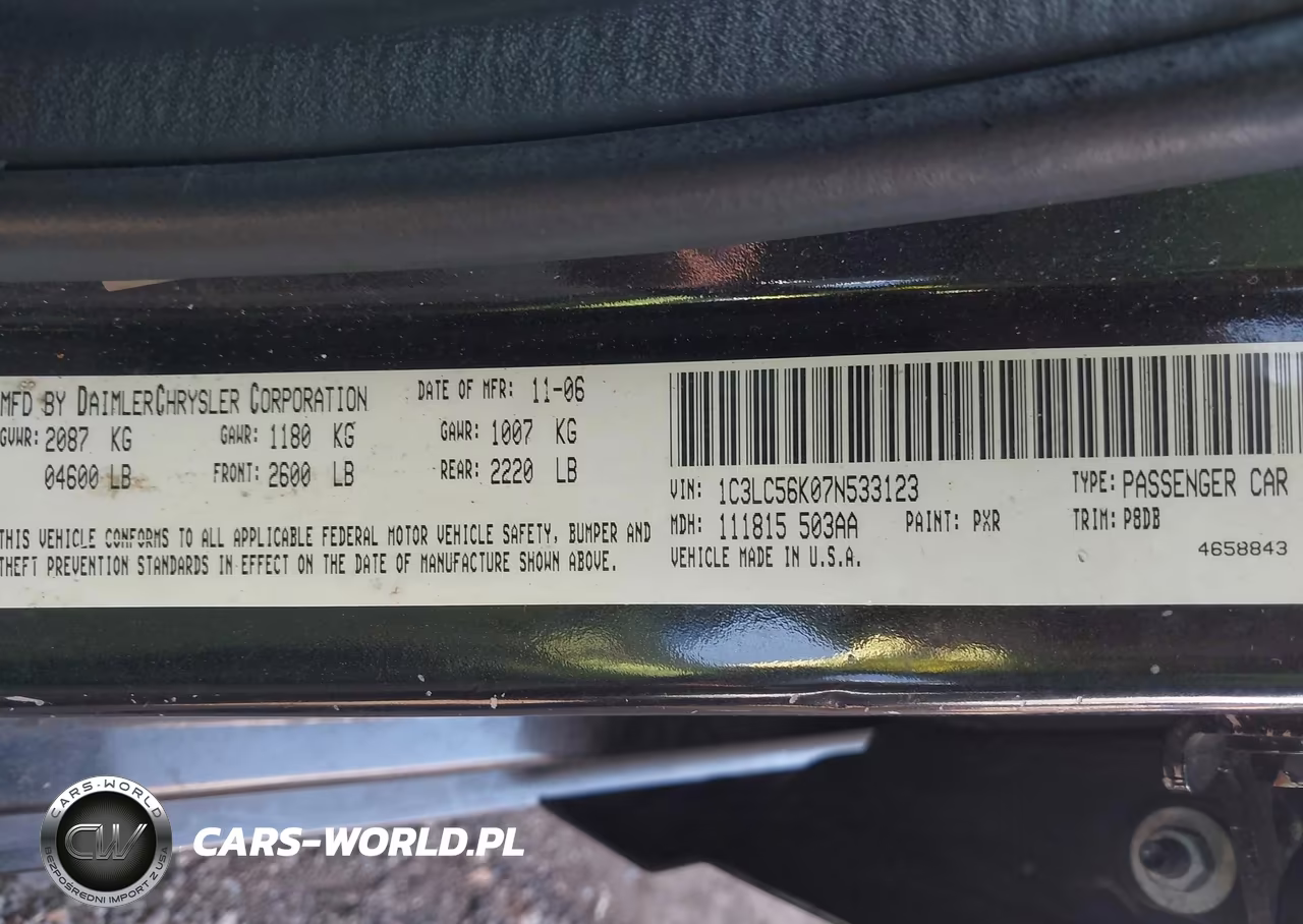 2007 Chrysler Sebring Touring VIN:1C3LC56K07N533123 - 9