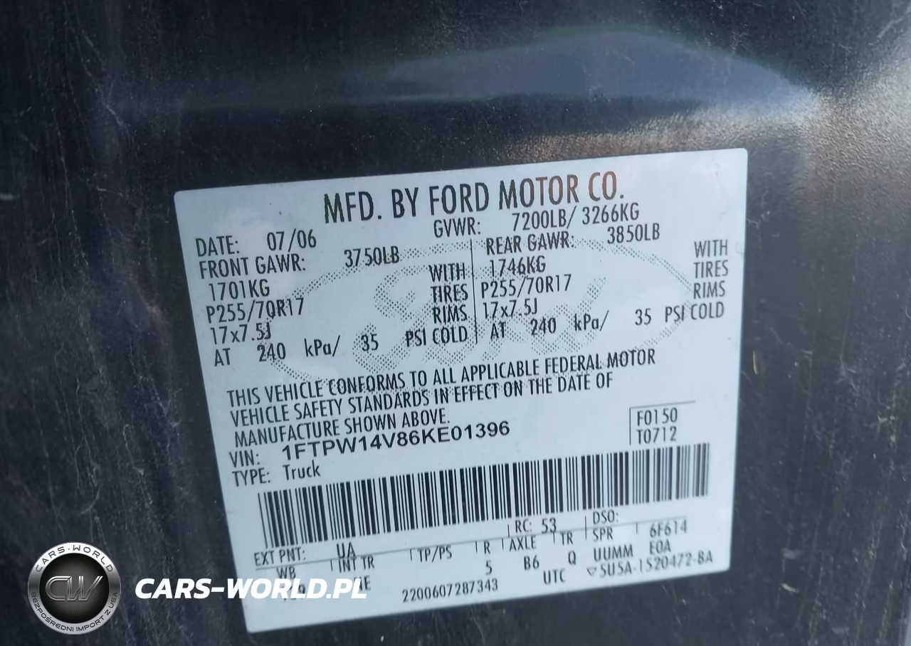 2006 Ford F-150 Fx4-Lariat-Xlt VIN:1FTPW14V86KE01396 - 9