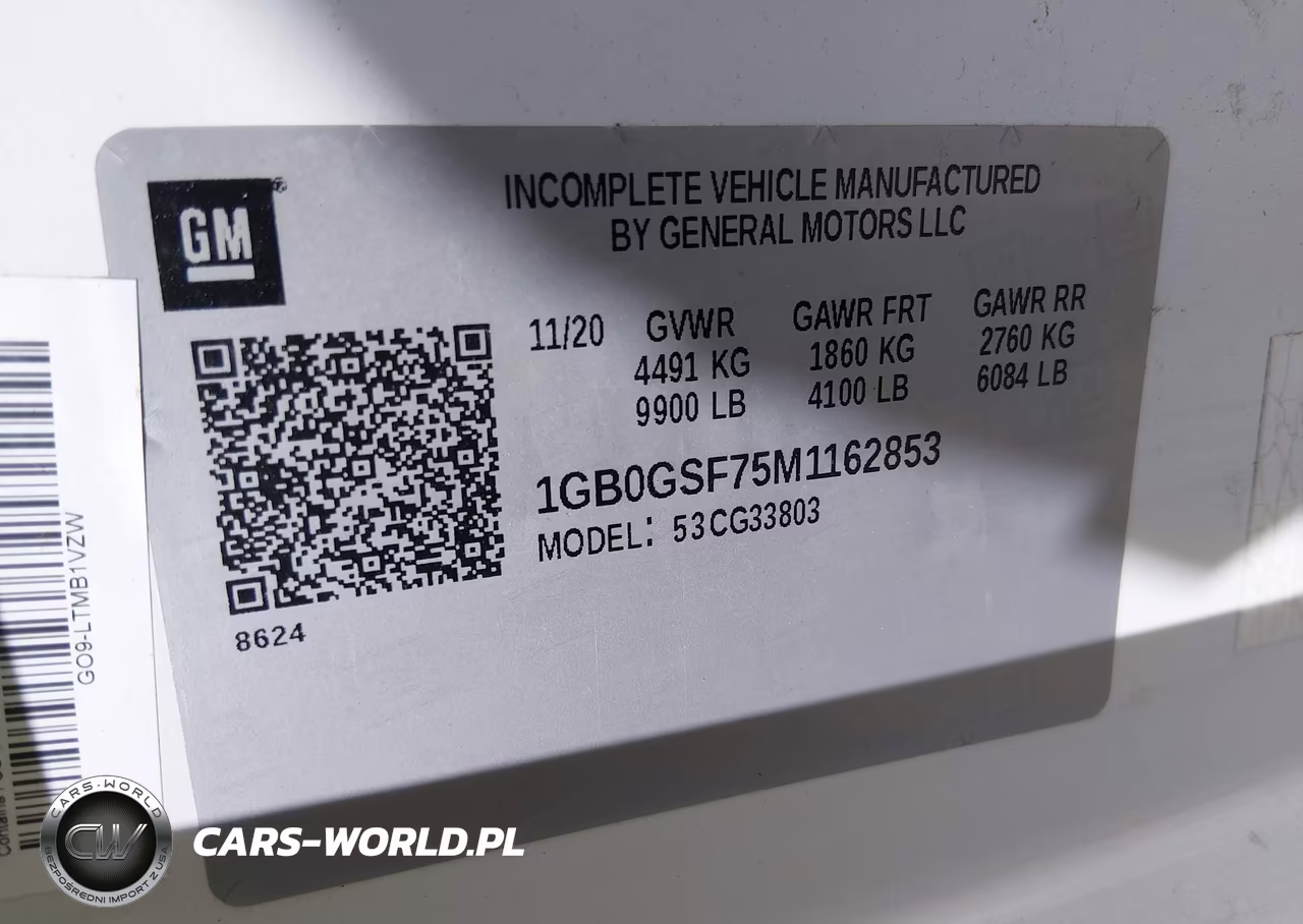 2021 Chevrolet Express Cutaway Work Van VIN:1GB0GSF75M1162853 - 8