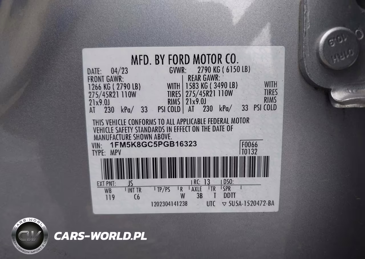 2023 Ford Explorer St VIN:1FM5K8GC5PGB16323 - 9