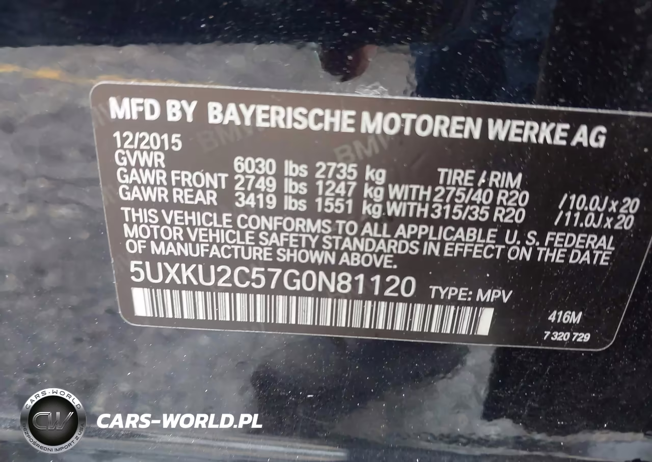 2016 BMW X6 xDrive35I VIN:5UXKU2C57G0N81120 - 9