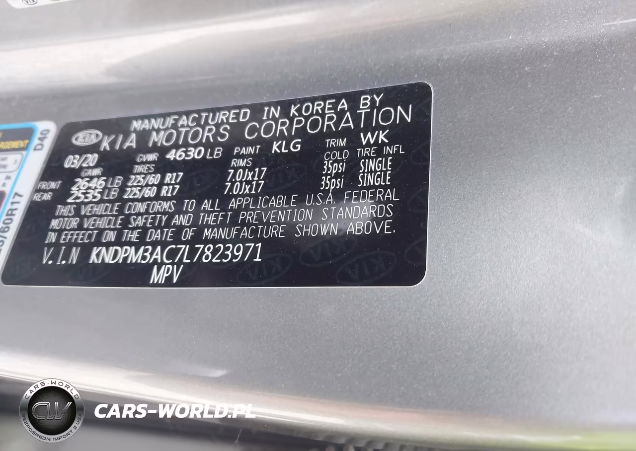 2020 Kia Sportage Lx VIN:KNDPM3AC7L7823971 - 9