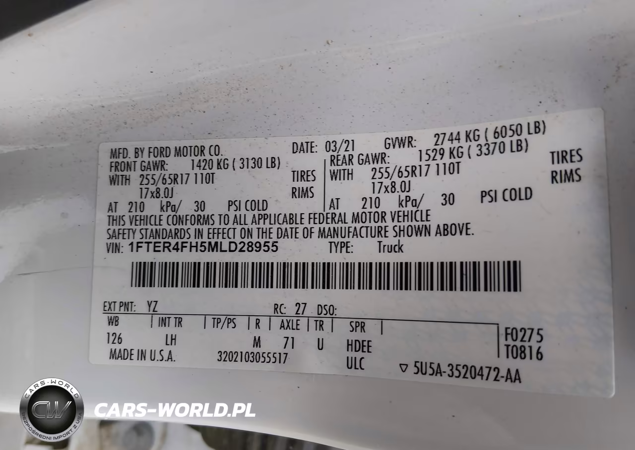 2021 Ford Ranger Xlt VIN:1FTER4FH5MLD28955 - 9
