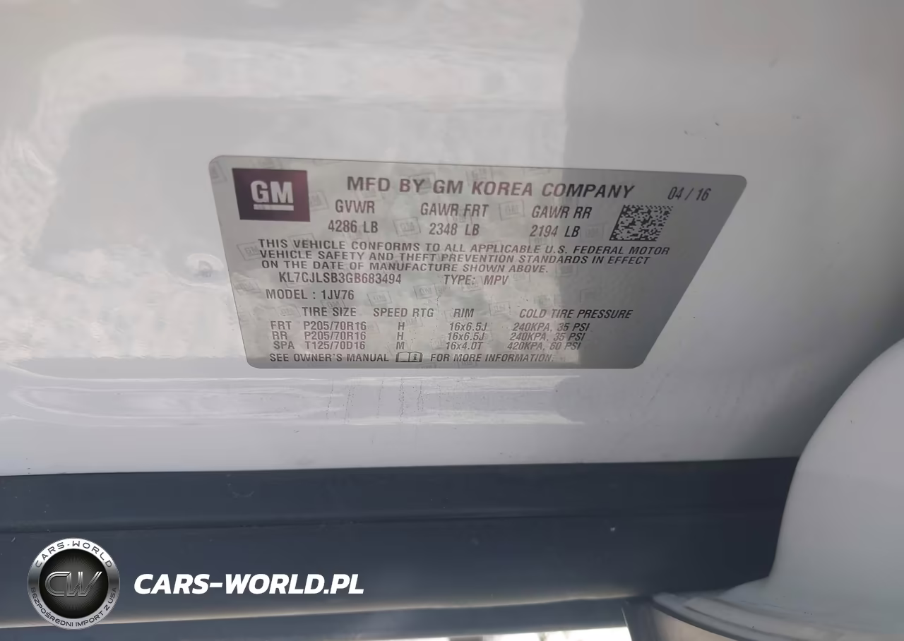 2016 Chevrolet Trax Lt VIN:KL7CJLSB3GB683494 - 9