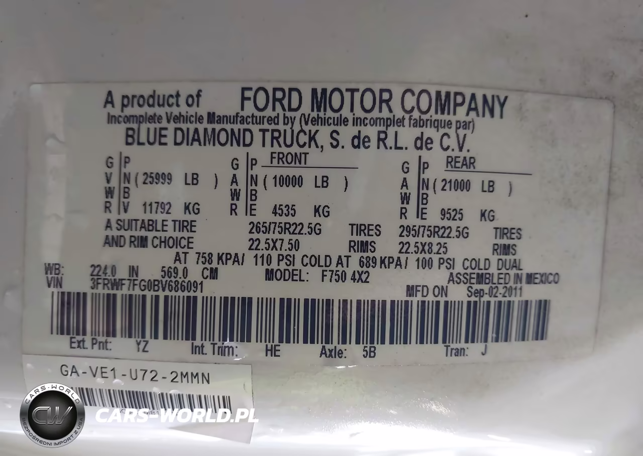 2011 Ford F-750 Xl-Xlt VIN:3FRWF7FG0BV686091 - 9