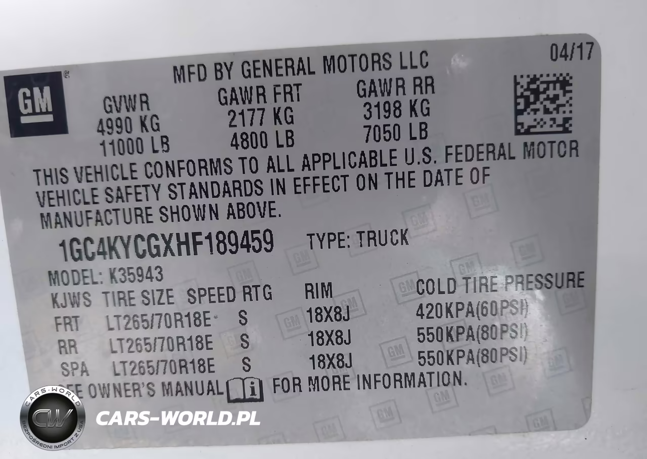 2017 Chevrolet Silverado 3500Hd Wt VIN:1GC4KYCGXHF189459 - 9