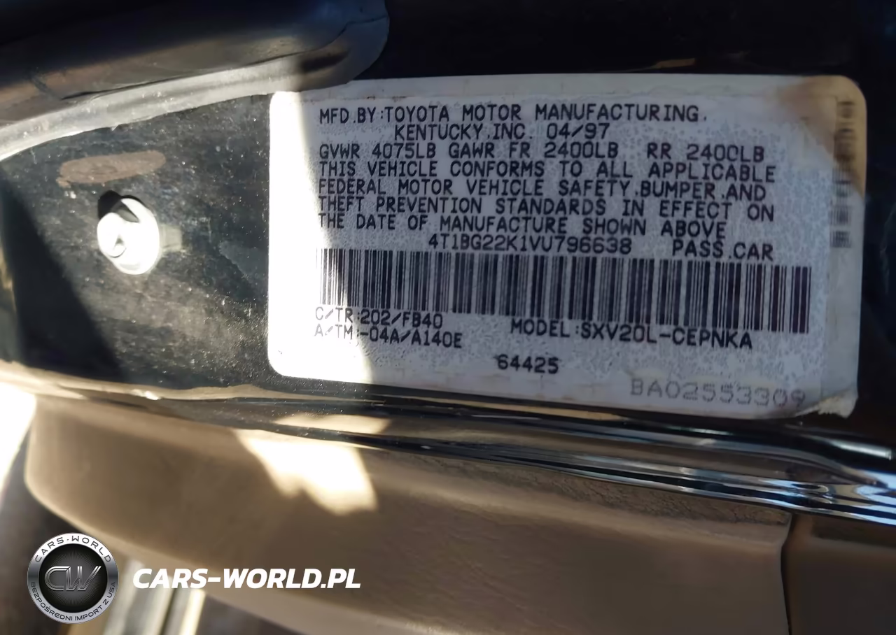 1997 Toyota Camry Ce-Le-Xle VIN:4T1BG22K1VU796638 - 9