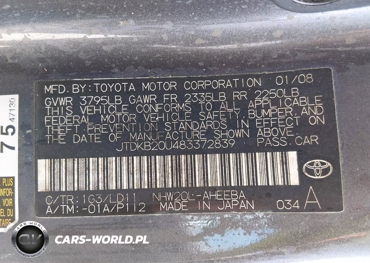 2008 Toyota Prius VIN:JTDKB20U483372839 - 9