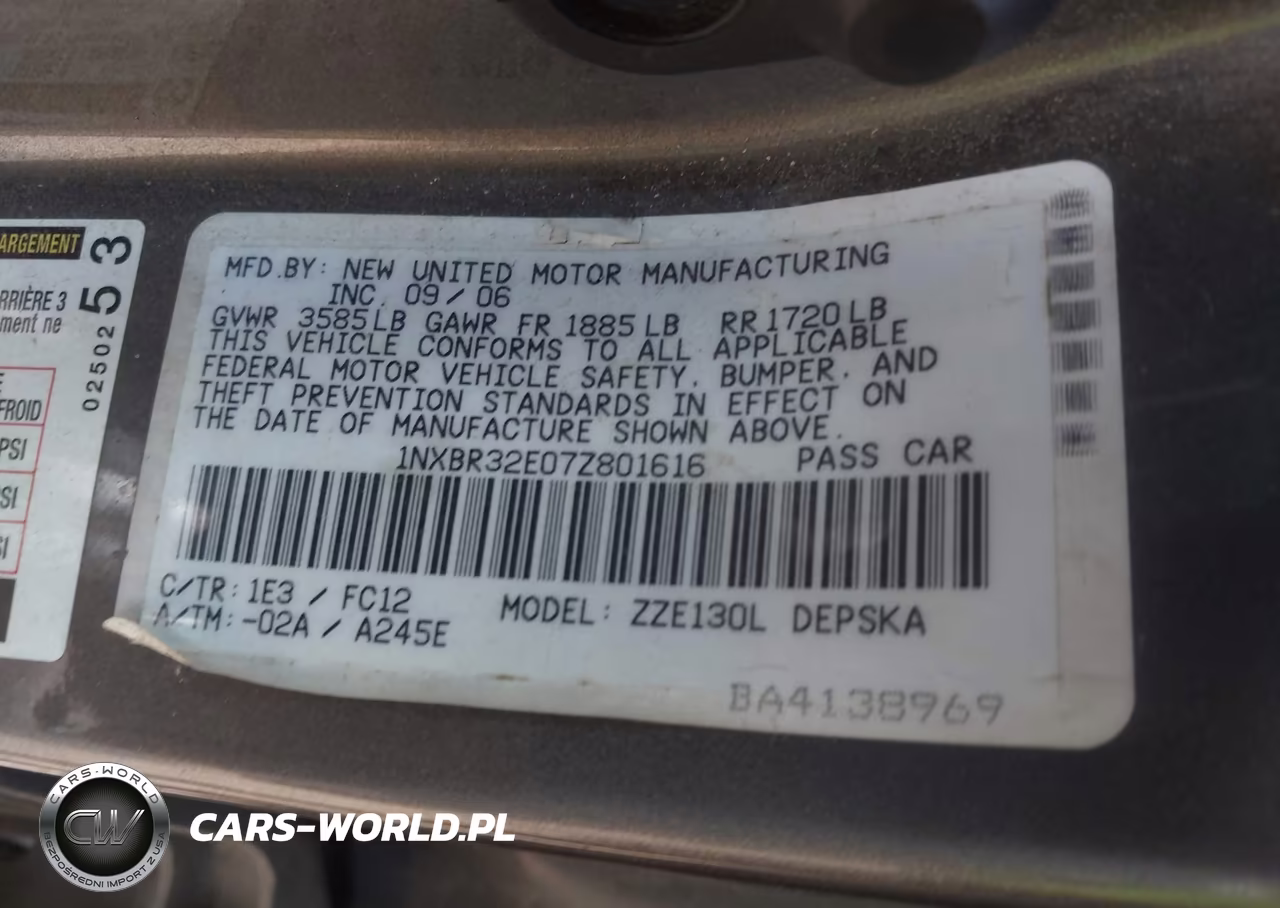 2007 Toyota Corolla S VIN:1NXBR32E07Z801616 - 9