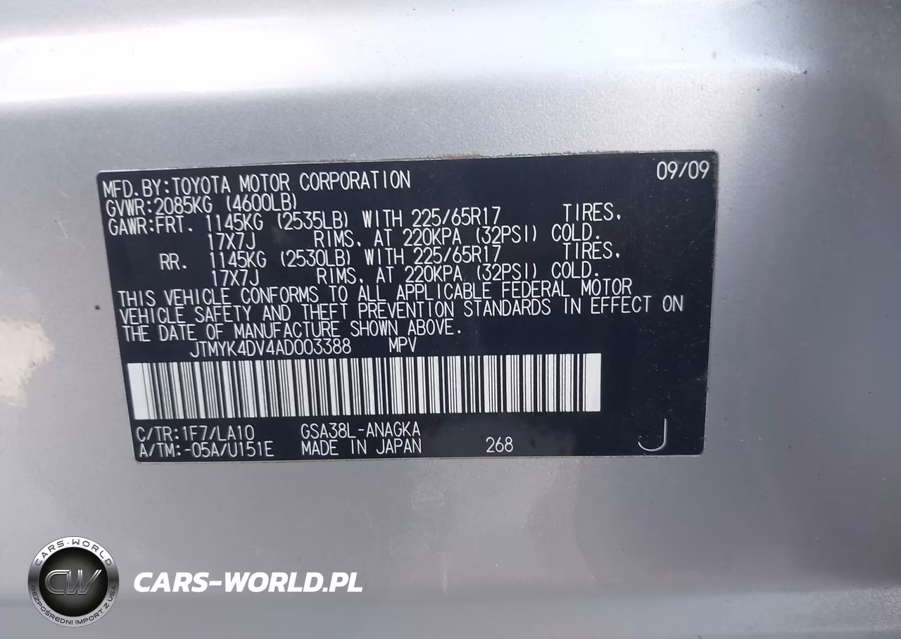 2010 Toyota Rav4 Limited V6 VIN:JTMYK4DV4AD003388 - 9