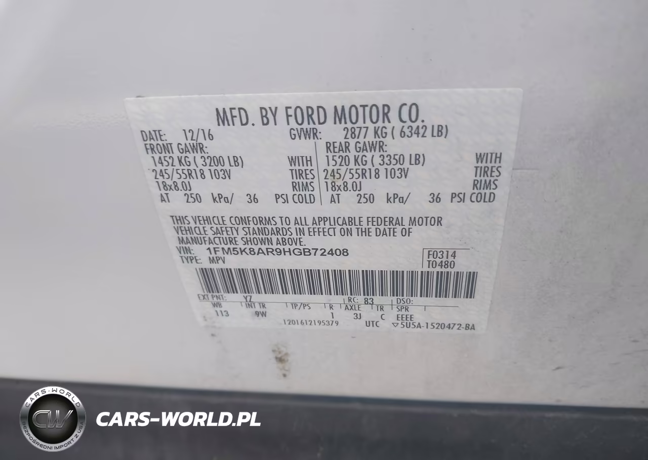 2017 Ford Utility Police Interceptor VIN:1FM5K8AR9HGB72408 - 9
