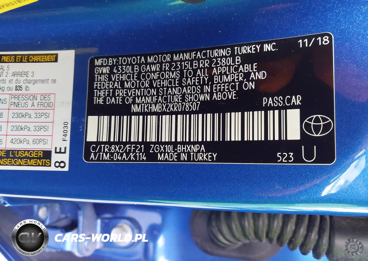 2019 Toyota C-Hr Xle VIN:NMTKHMBX2KR078507 - 9
