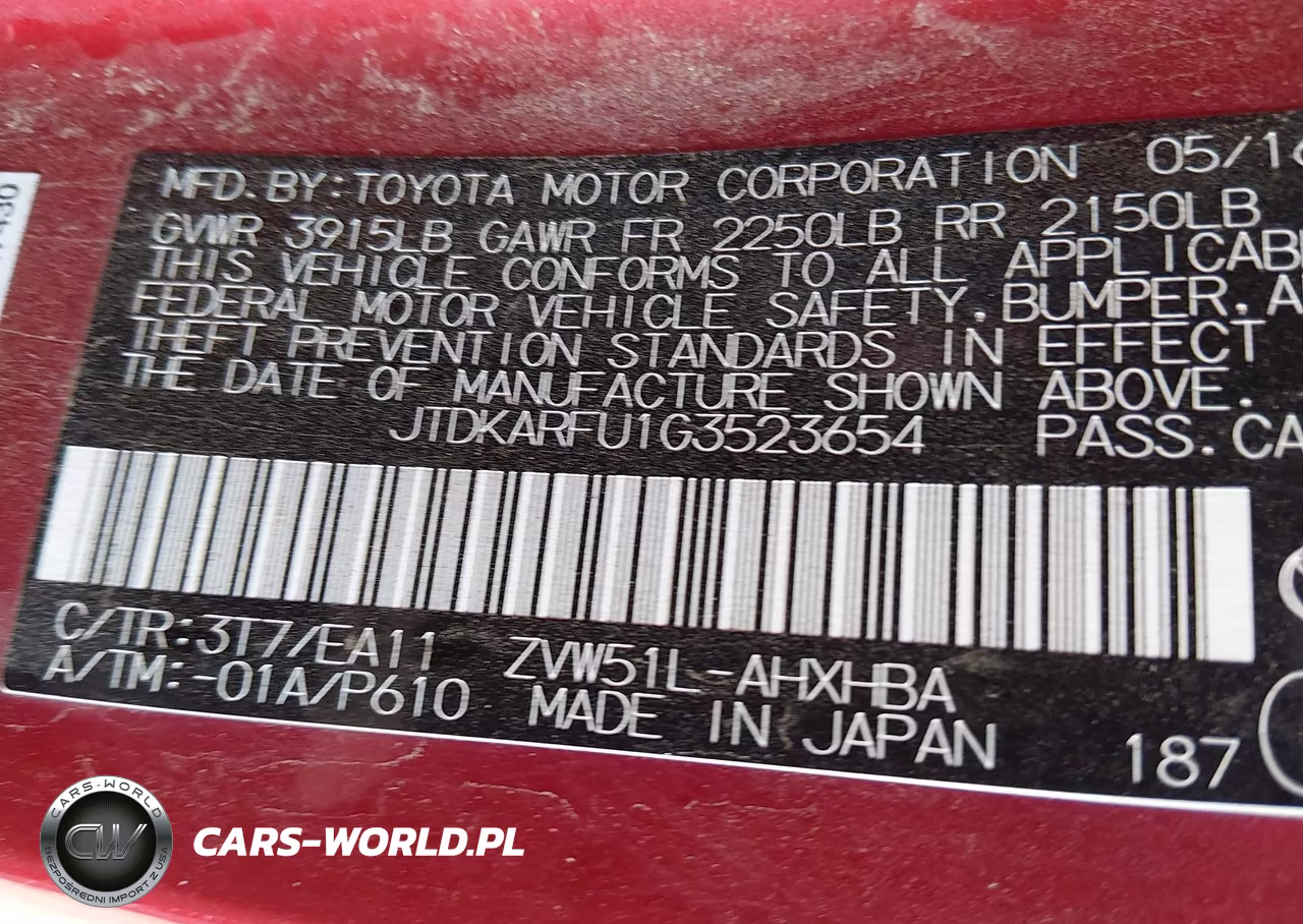 2016 Toyota Prius Three Touring VIN:JTDKARFU1G3523654 - 9