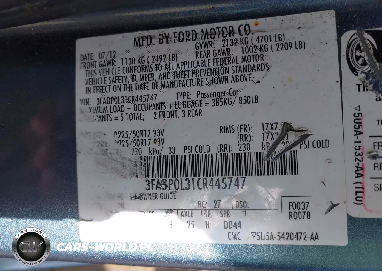 2012 Ford Fusion Hybrid VIN:3FADP0L31CR445747 - 9