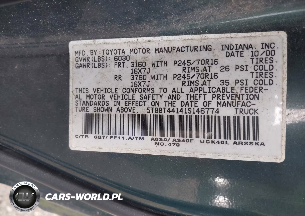 2001 Toyota Tundra Access Cab-Access Cab Sr5 VIN:5TBBT44141S146774 - 9