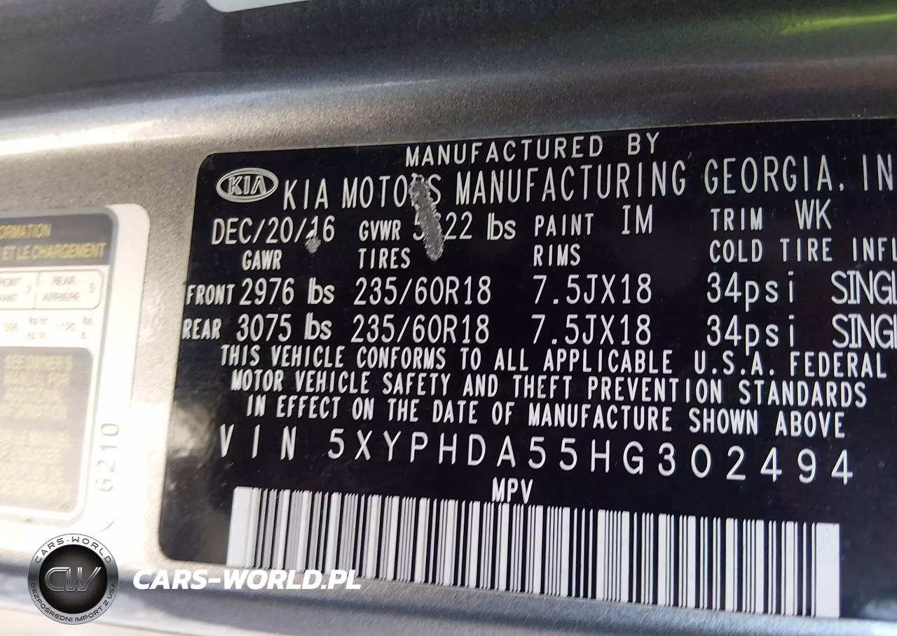 2017 Kia Sorento 3.3L Ex VIN:5XYPHDA55HG302494 - 9