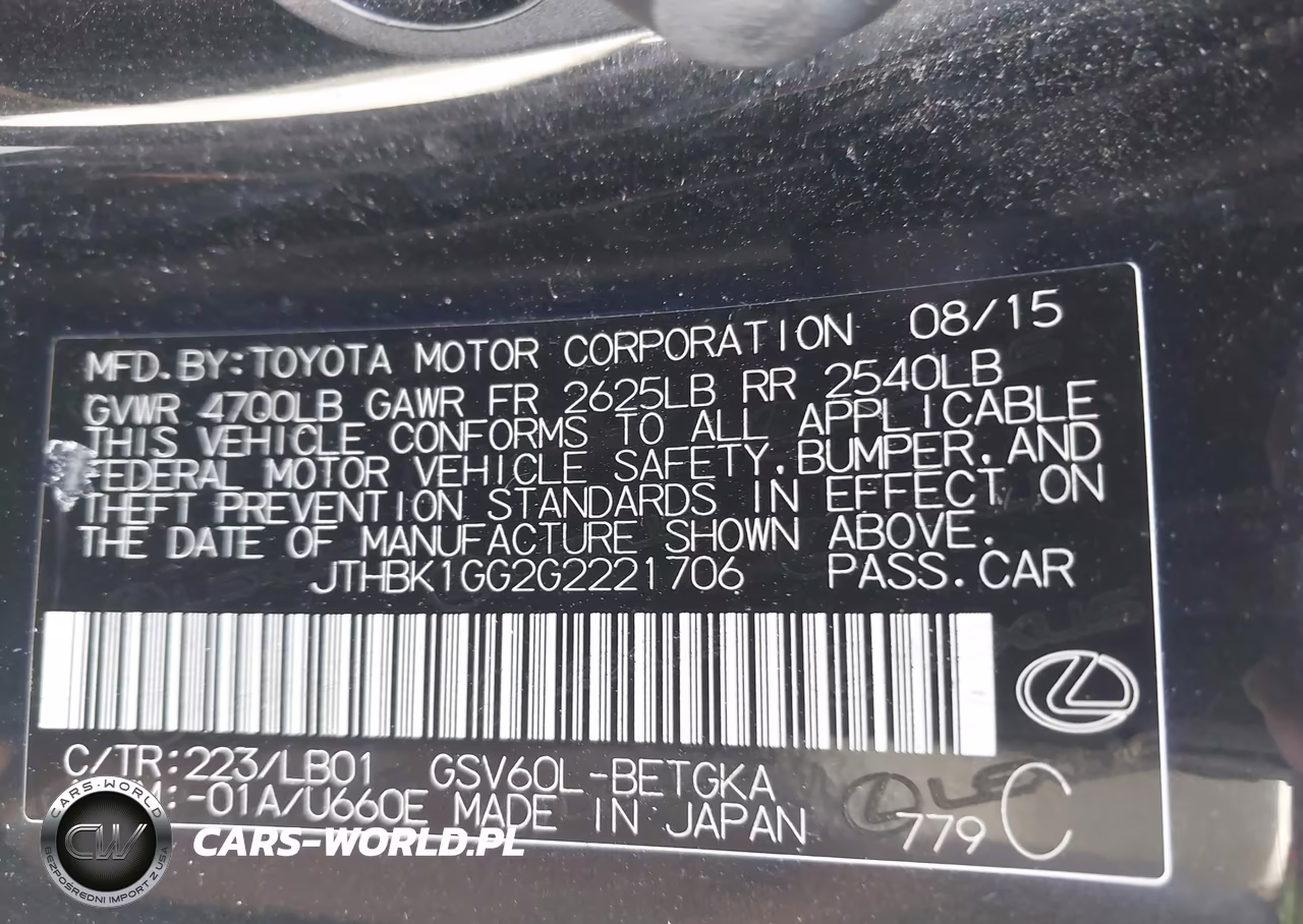 2016 Lexus Es 350 VIN:JTHBK1GG2G2221706 - 9