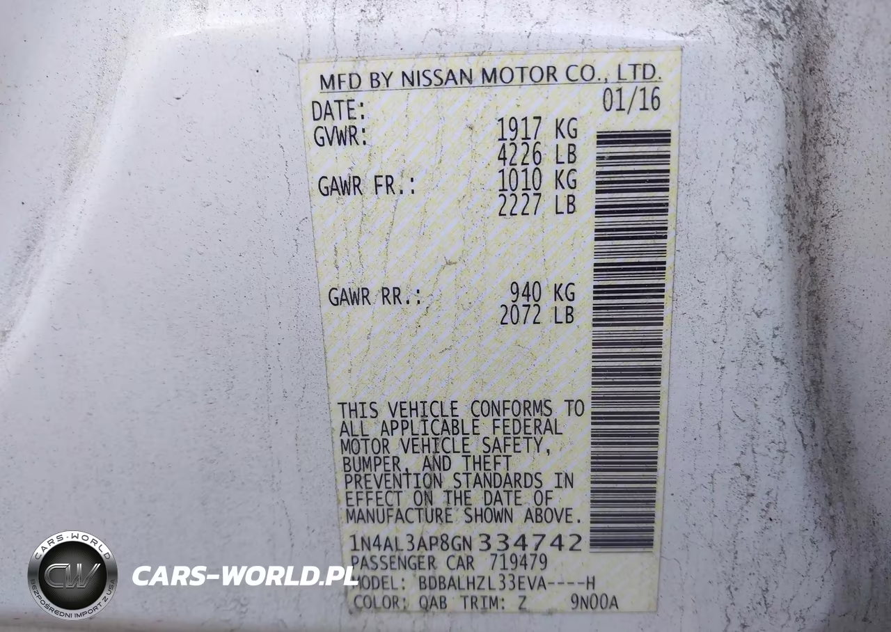 2016 Nissan Altima 2.5 Sr VIN:1N4AL3AP8GN334742 - 9