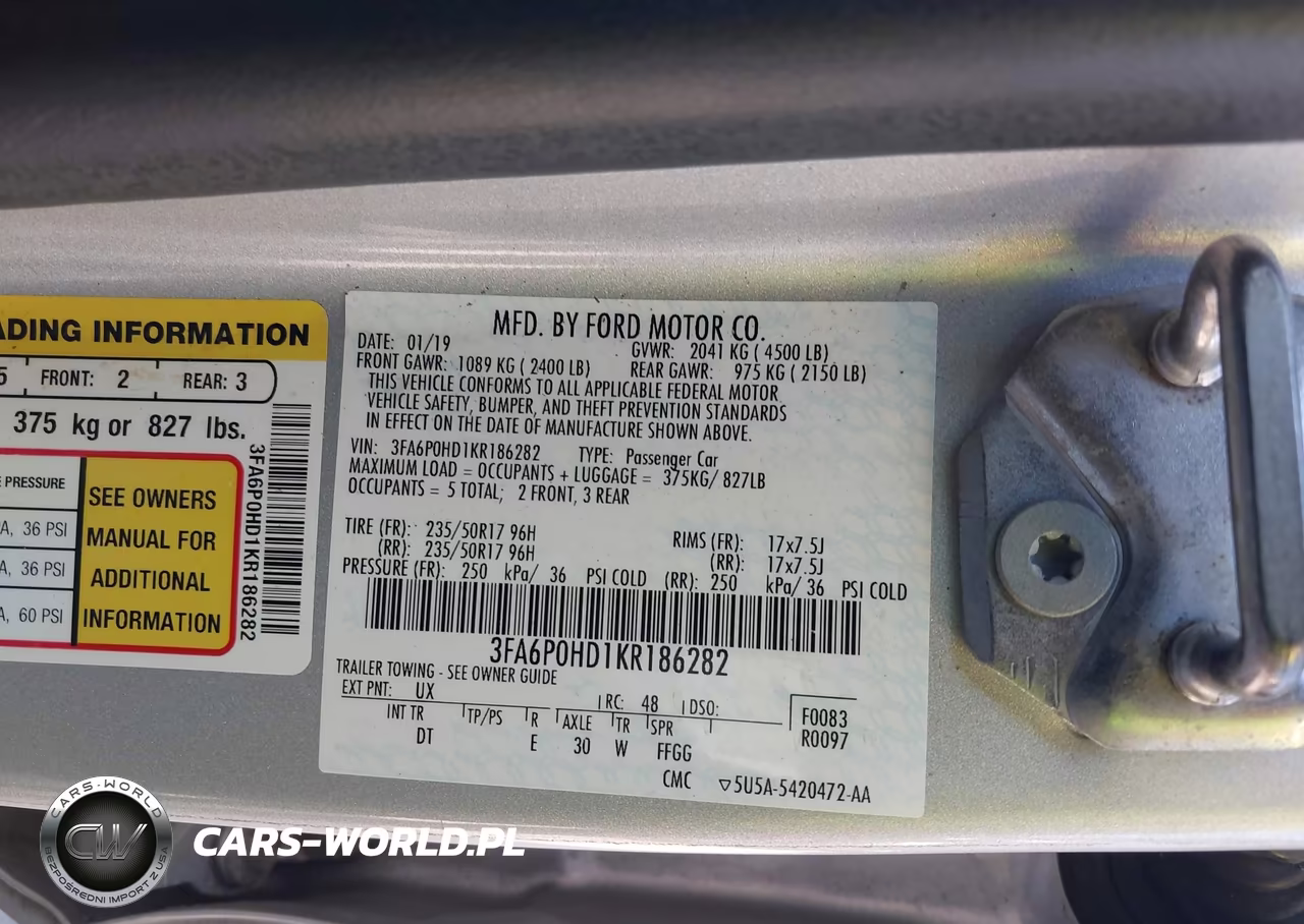 2019 Ford Fusion Se VIN:3FA6P0HD1KR186282 - 9