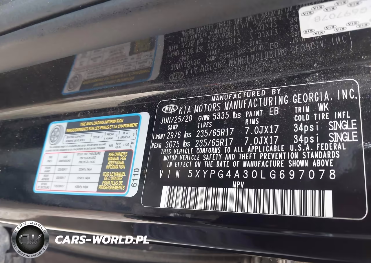 2020 Kia Sorento 2.4L Lx VIN:5XYPG4A30LG697078 - 9