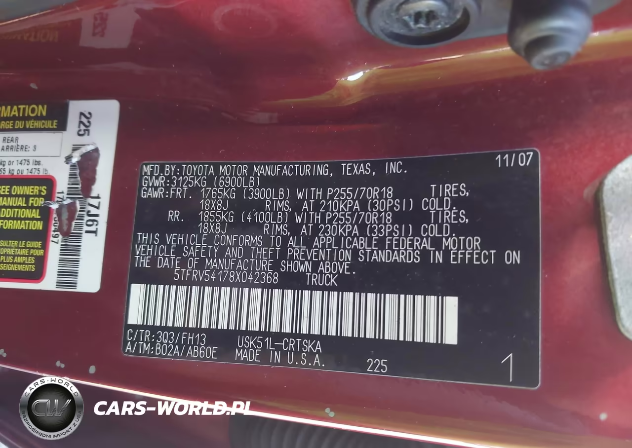 2008 Toyota Tundra Base 5.7L V8 VIN:5TFRV54178X042368 - 9