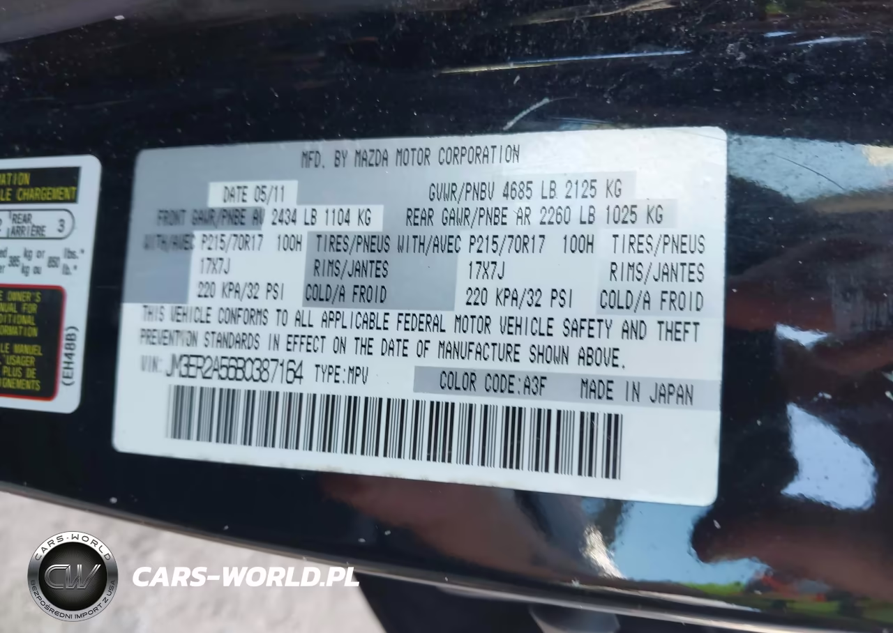 2011 Mazda Cx-7 I Sv VIN:JM3ER2A56B0387164 - 9