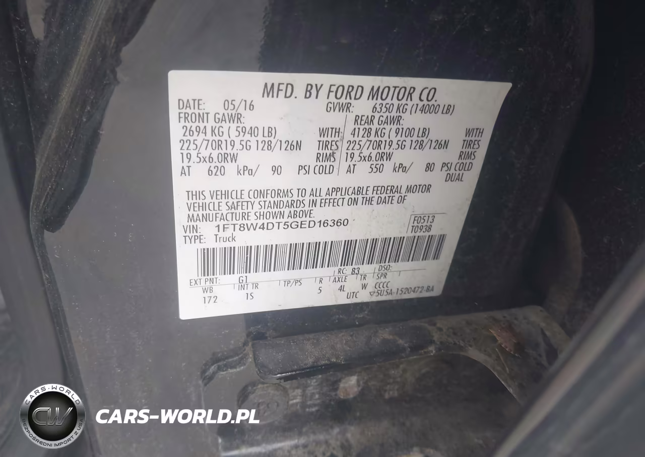 2016 Ford F-450 Xl VIN:1FT8W4DT5GED16360 - 9