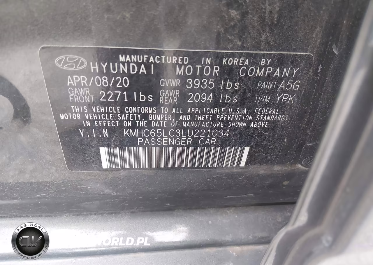 2020 Hyundai Ioniq Hybrid Blue VIN:KMHC65LC3LU221034 - 9