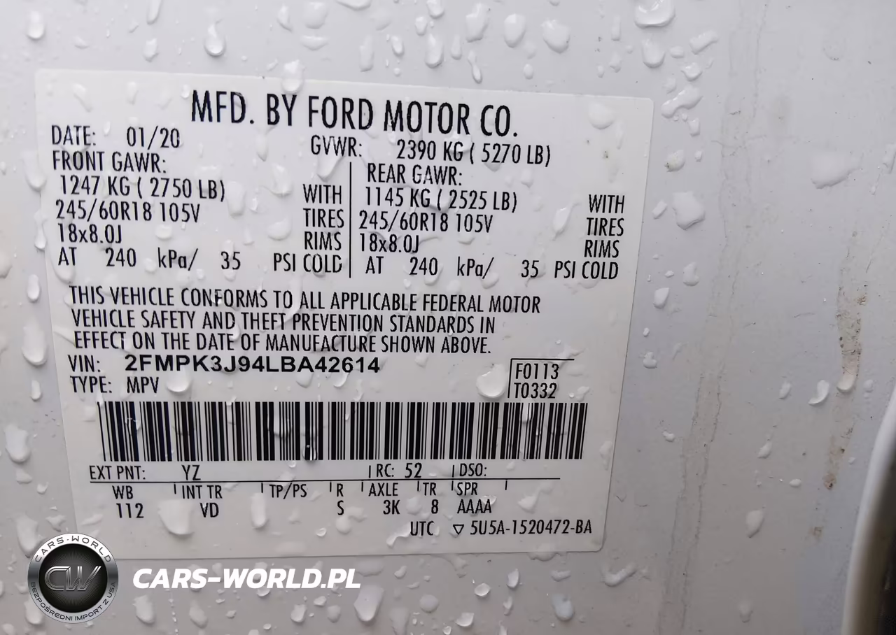 2020 Ford Edge Sel VIN:2FMPK3J94LBA42614 - 9