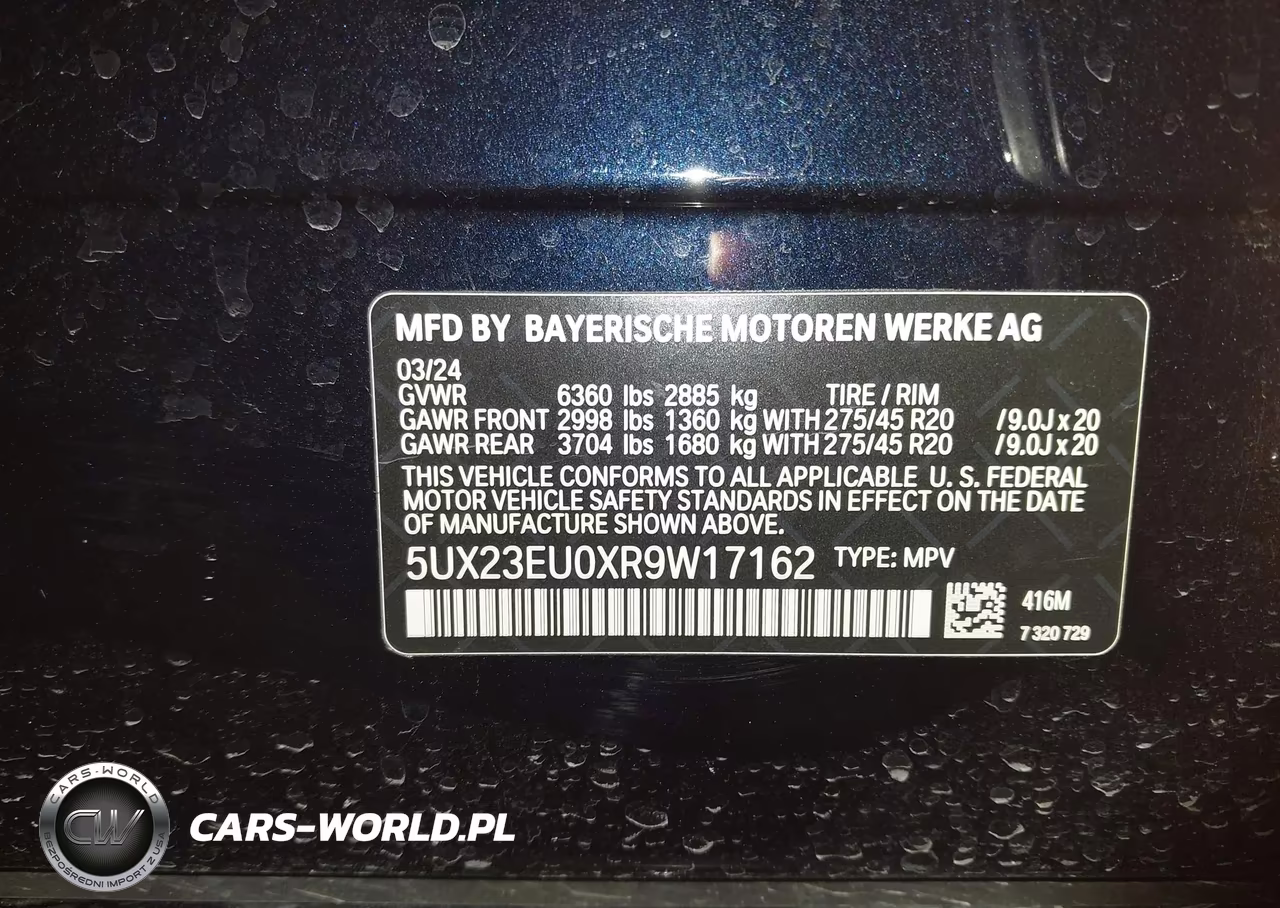 2024 BMW X5 xDrive40I VIN:5UX23EU0XR9W17162 - 9