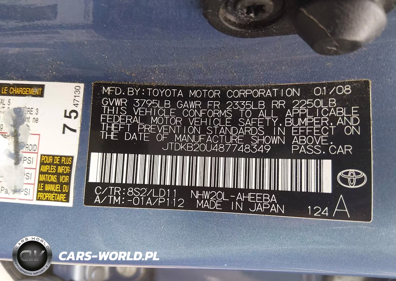 2008 Toyota Prius VIN:JTDKB20U487748349 - 9