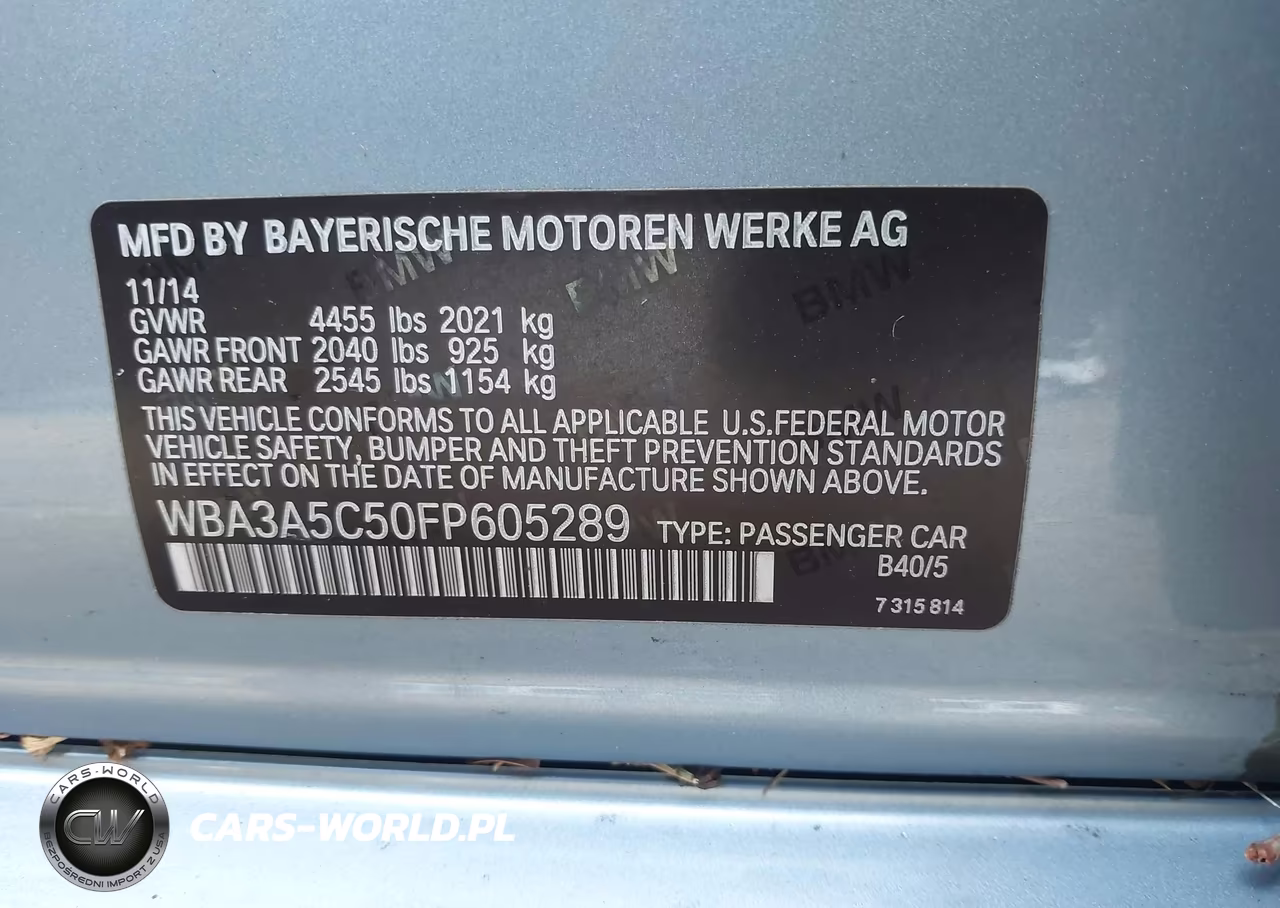 2015 BMW 328I VIN:WBA3A5C50FP605289 - 9
